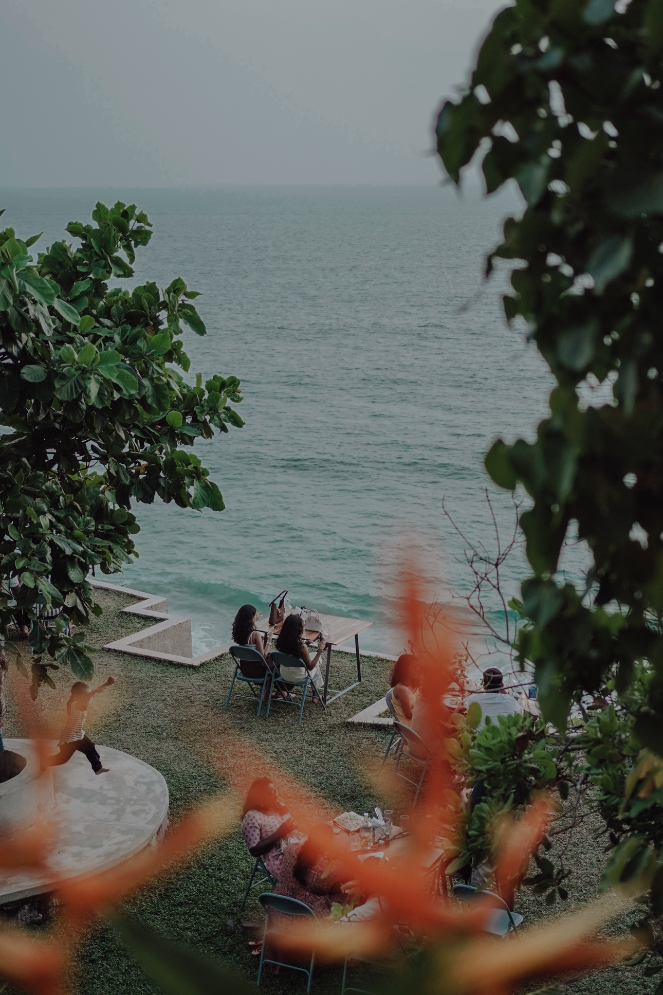 Cliffside café with ocean view